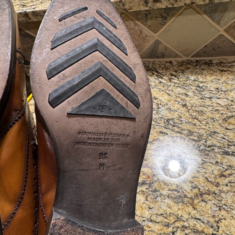 Donald J. Pliner Brown Leather Oxfords - Picture 5 of 8